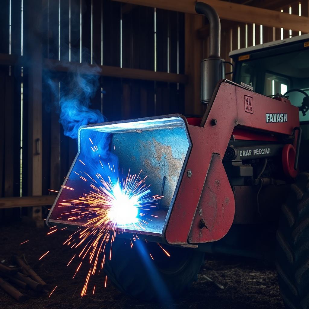 On-site welding on farm equipment